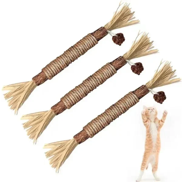 Natürlicher Kauspielstock aus Holz (1–5 Stk.) – Spielspass & Zahnpflege für deine Katze